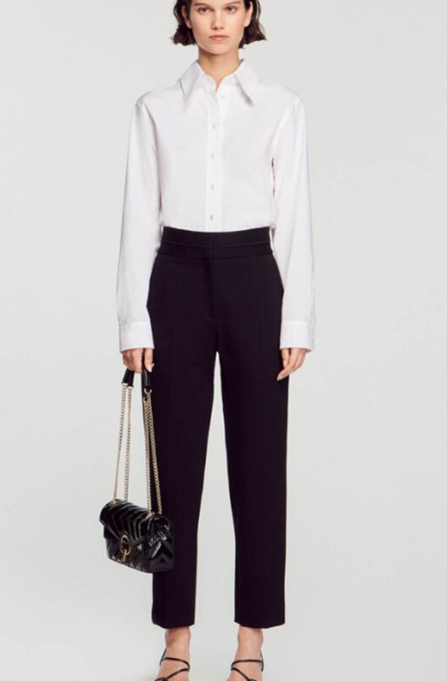 Sandro Paris Black High Waisted Classic Trousers US 6